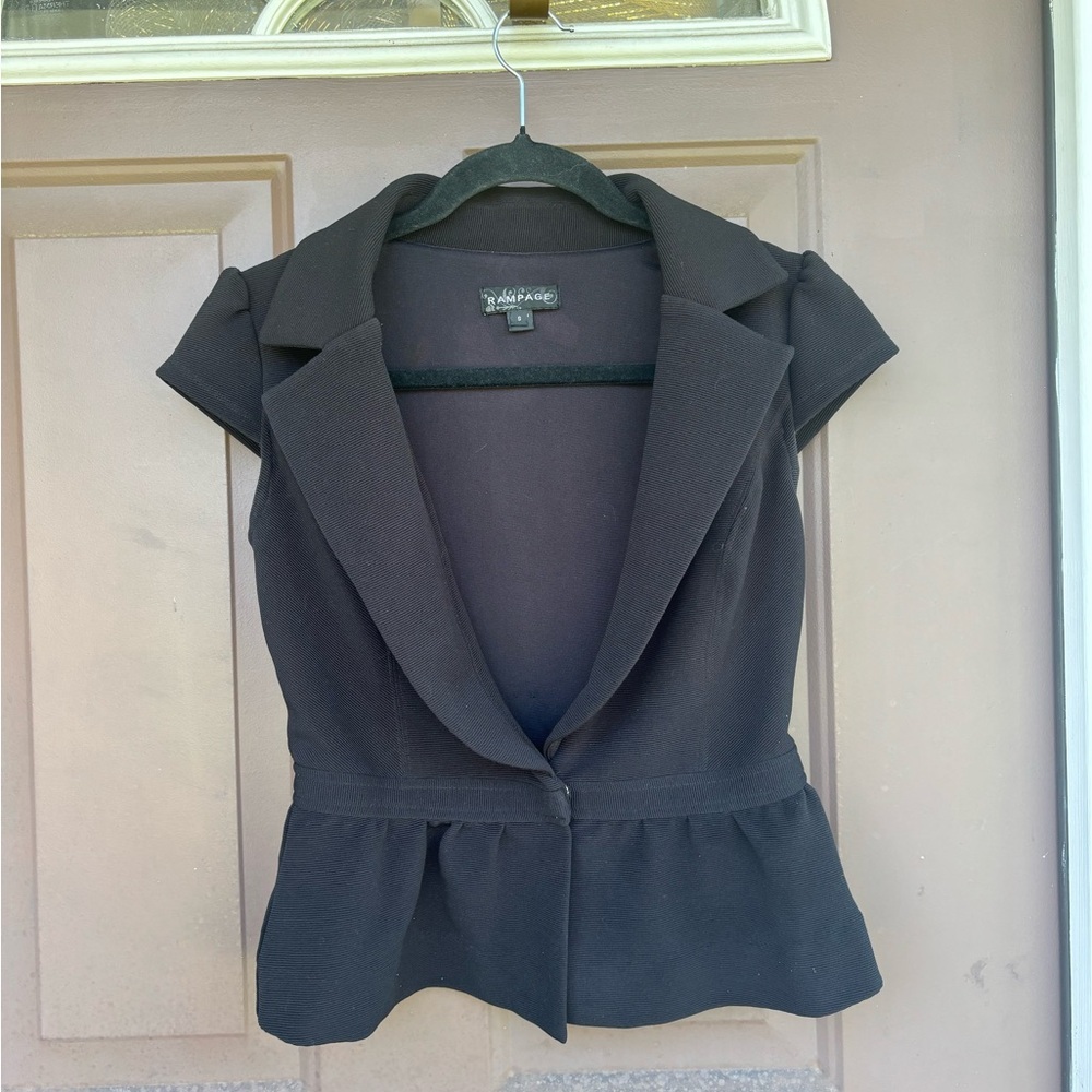 Rampage Black Peplum Blazer Top